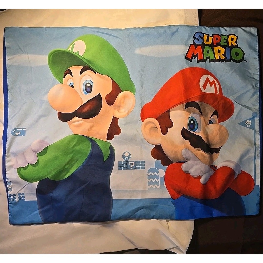 Nintendo Super Mario Polyester Video‎ Game Pillow Case Bright Colors Bed